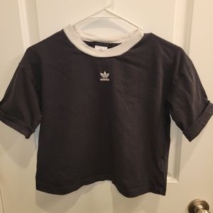 Black Adidas crop top t-shirt